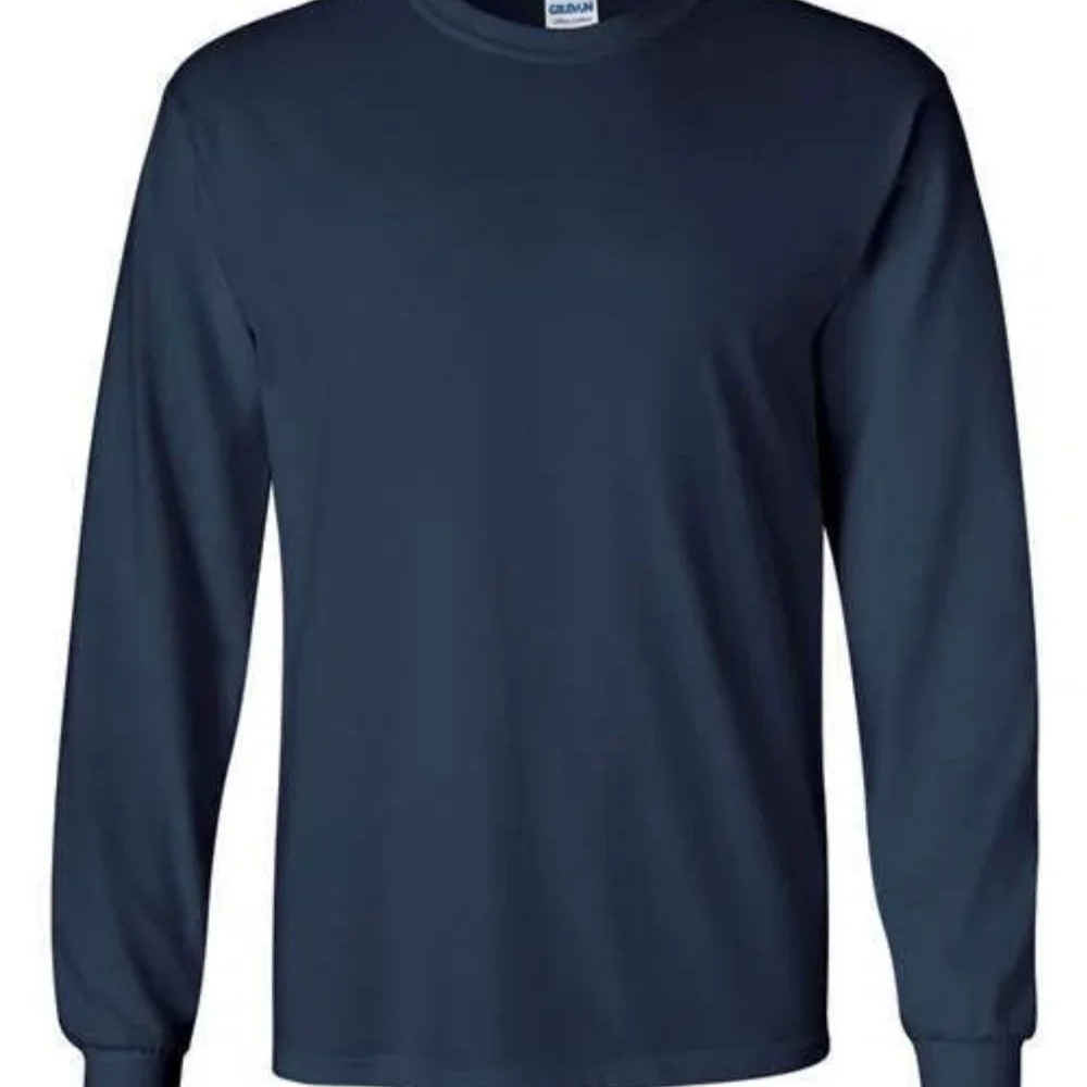 Gildan Adult Ultra Cotton Long Sleeve T-Shirt G2400 Navy (4 Pack) LARGE ONLY